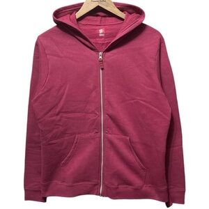 Plain blank Burgundy Maroon Hanes full zip fall winter Sweatshirt jacket hoodie